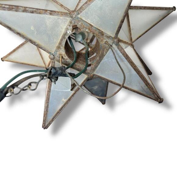 Lot of 3 Vintage Frosted White Glass Star - Picture 6 of 9